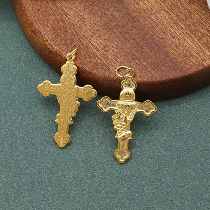 DIY十字架-圣体-锌合金-金色-3.7cm Catholic religious art