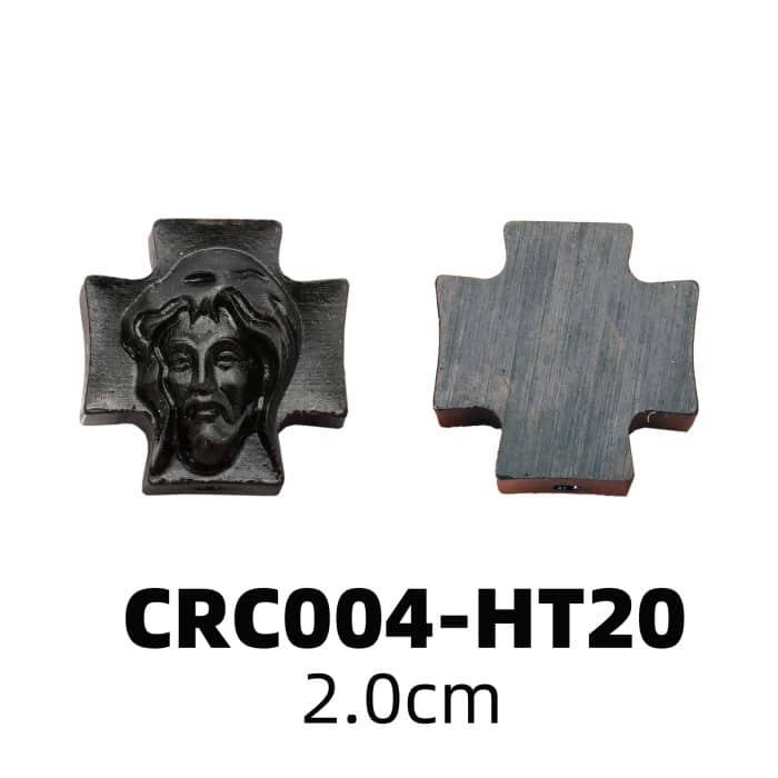 DIY双通-耶稣头像-方形十字-黑檀木-2cm Catholic religious art