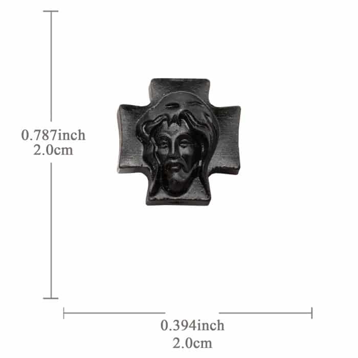DIY双通-耶稣头像-方形十字-黑檀木-2cm Catholic religious art
