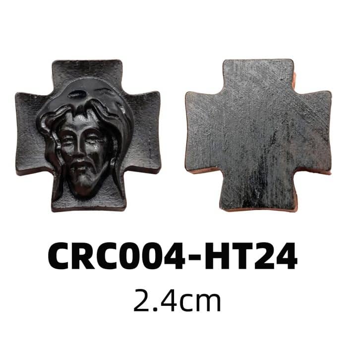 DIY双通-耶稣头像-方形十字-黑檀木-2.4cm Catholic religious art