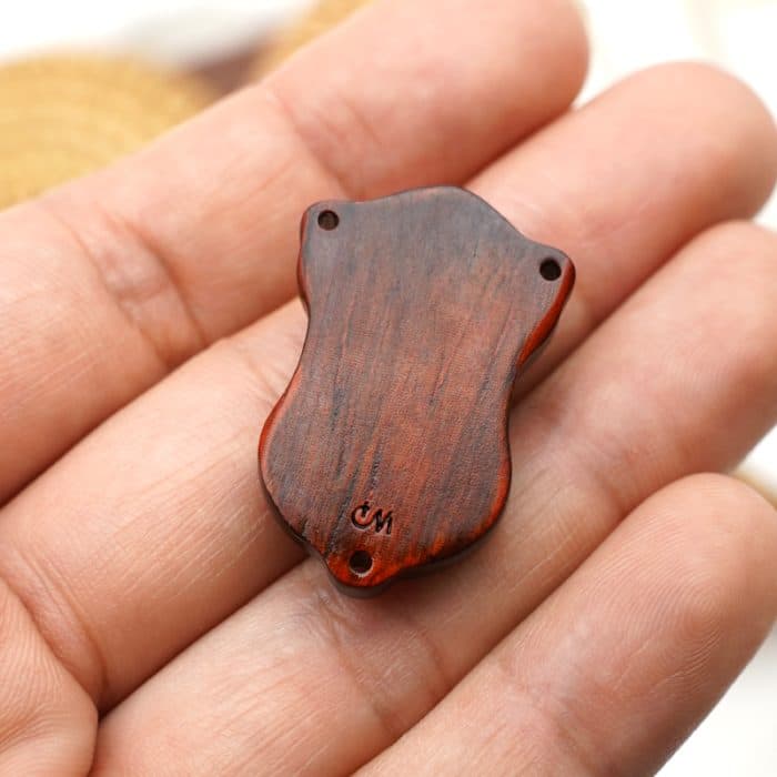 DIY三通-紫檀木-AVE-MARIA圣母抱耶稣-3.0cm Catholic religious art