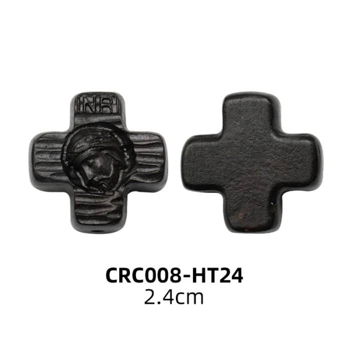 DIY双通-耶稣头像-圆角-黑檀木-2.4cm Catholic religious art