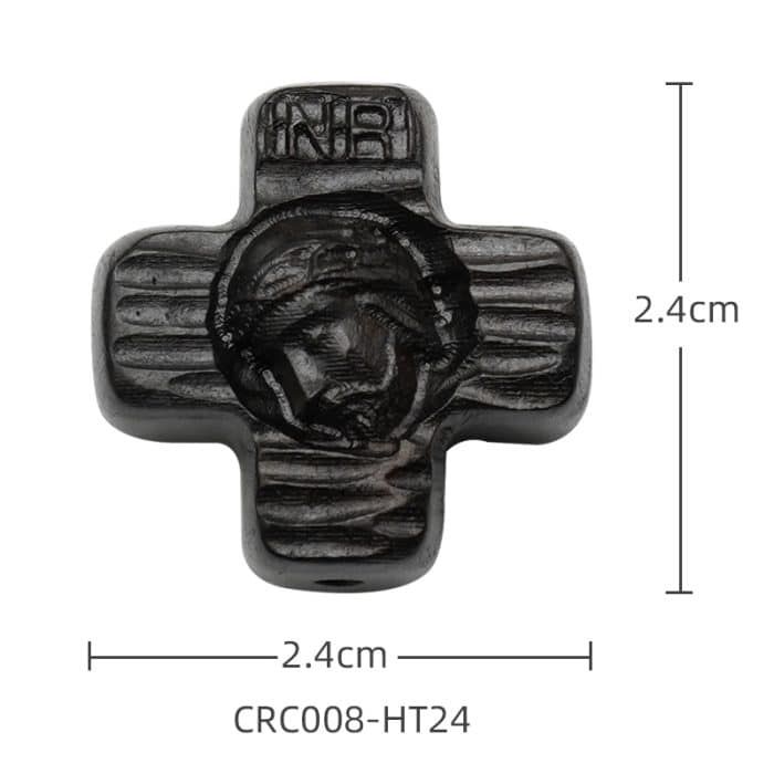 DIY双通-耶稣头像-圆角-黑檀木-2.4cm Catholic religious art