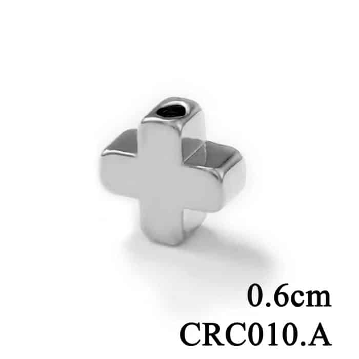 DIY双通-素雅十字架-黄铜镀银-0.6cm Catholic religious art