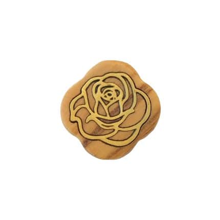 DIY双通-玫瑰花-黄铜嵌木-橄榄木-1.4cm