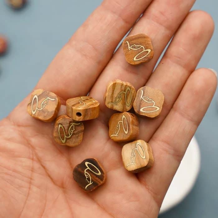 DIY双通-圣母-黄铜嵌木-橄榄木-1.4cm Catholic religious art