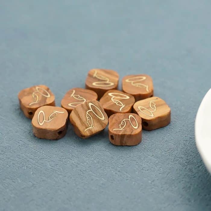 DIY双通-圣母-黄铜嵌木-橄榄木-1.4cm Catholic religious art