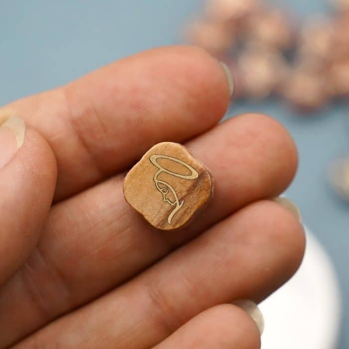 DIY双通-圣母-黄铜嵌木-橄榄木-1.4cm Catholic religious art