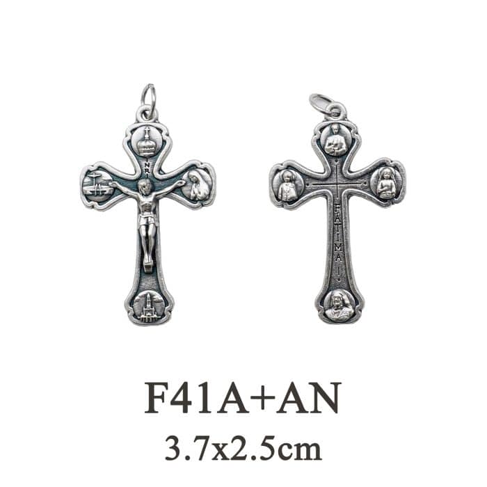 DIY十字架-法蒂玛圣母-锌合金-3.7x2.5cm Catholic religious art