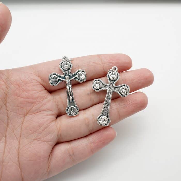 DIY十字架-法蒂玛圣母-锌合金-3.7x2.5cm Catholic religious art