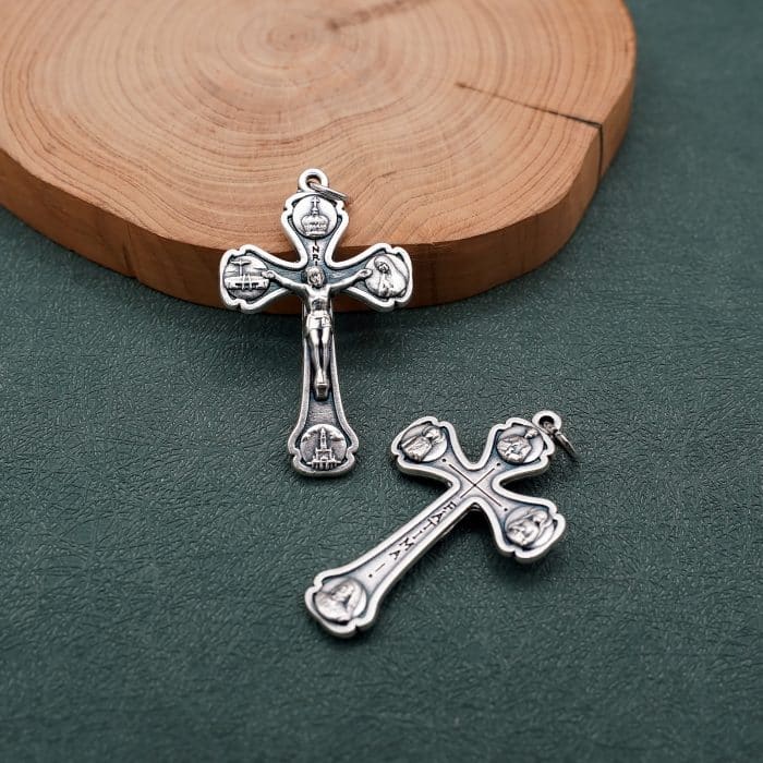 DIY十字架-法蒂玛圣母-锌合金-3.7x2.5cm Catholic religious art