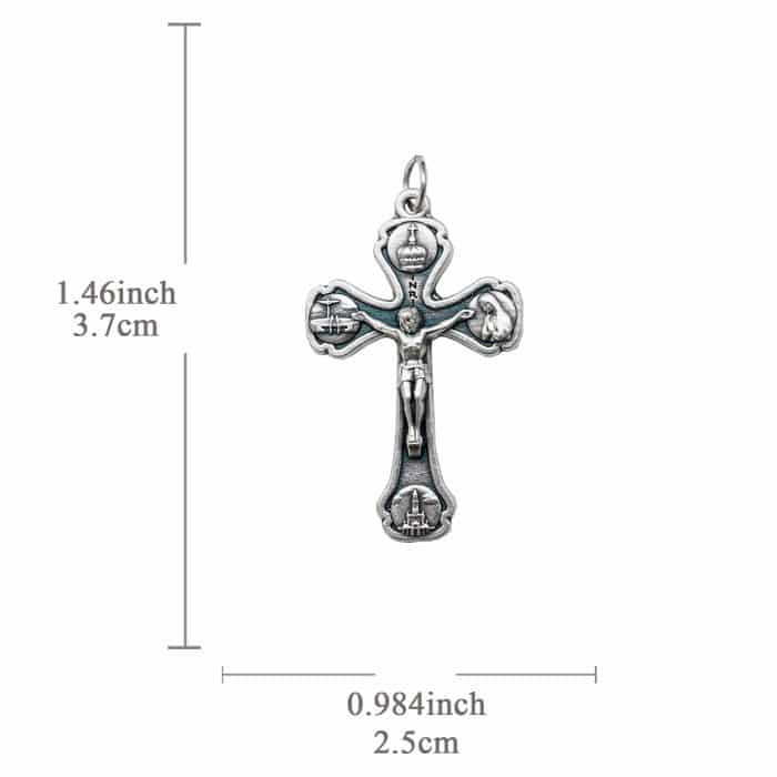 DIY十字架-法蒂玛圣母-锌合金-3.7x2.5cm Catholic religious art