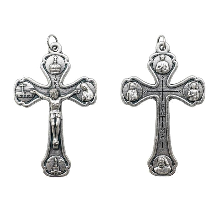 DIY十字架-法蒂玛圣母-锌合金-5.0x3.4cm Catholic religious art