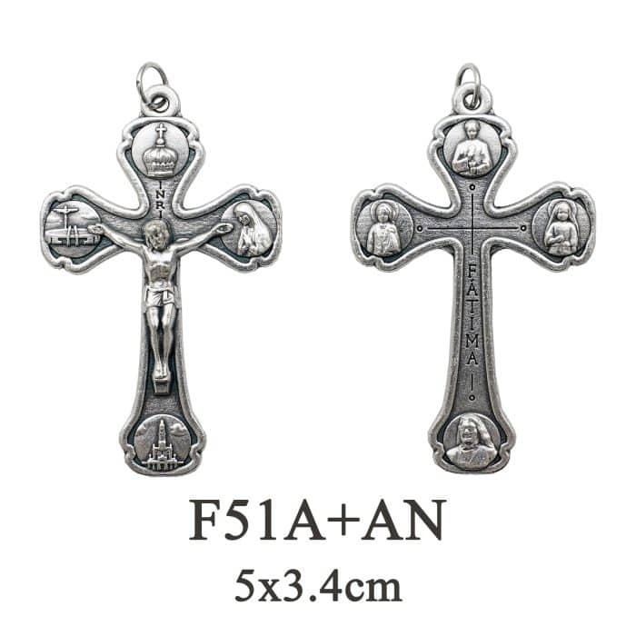DIY十字架-法蒂玛圣母-锌合金-5.0x3.4cm Catholic religious art