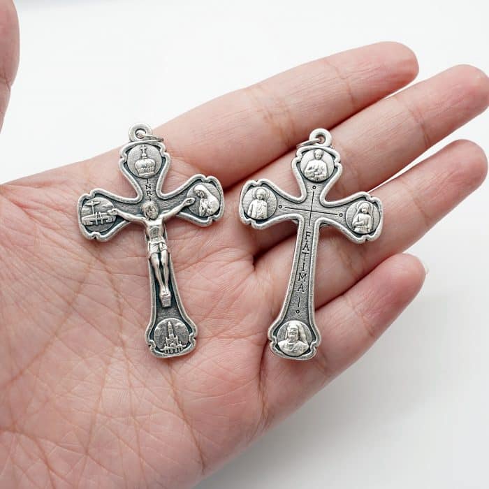 DIY十字架-法蒂玛圣母-锌合金-5.0x3.4cm Catholic religious art