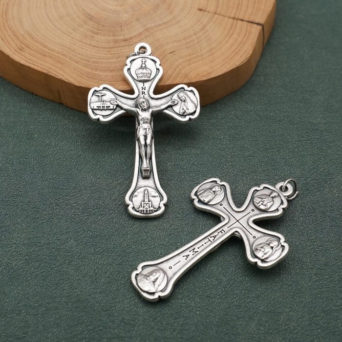 DIY十字架-法蒂玛圣母-锌合金-5.0x3.4cm Catholic religious art