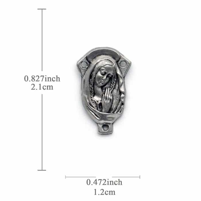 DIY三通-圣母+耶稣圣心-锌合金-2.2cm Catholic religious art