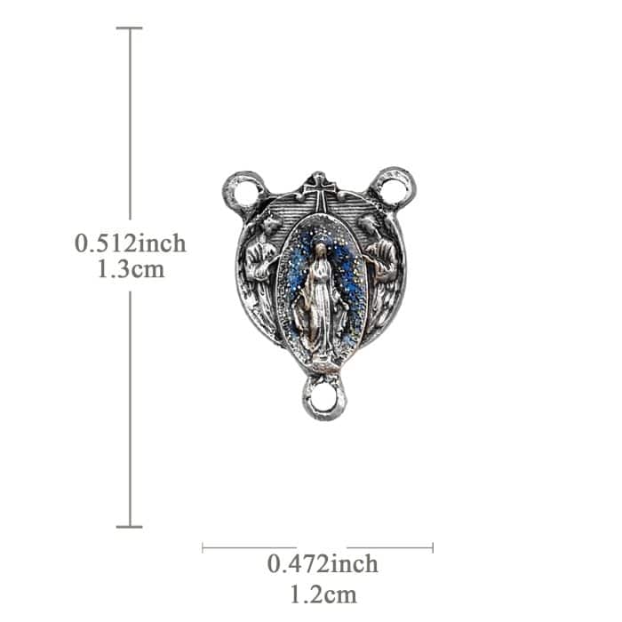 DIY三通-无染原罪与天使-锌合金-蓝色-1.3cm Catholic religious art