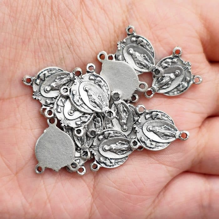 DIY三通-无染原罪与天使-锌合金-1.3cm Catholic religious art