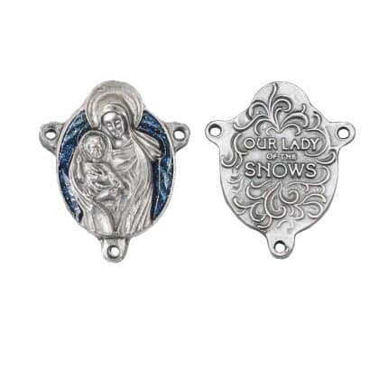 DIY三通-雪地圣母-锌合金-蓝色-2.3cm