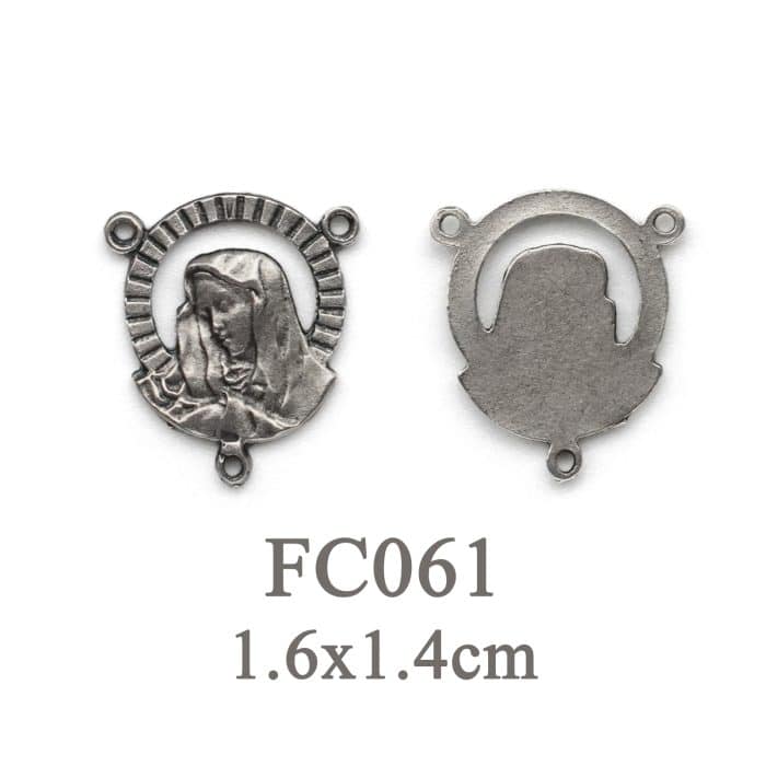 DIY三通-七苦圣母-锌合金-1.6cm Catholic religious art