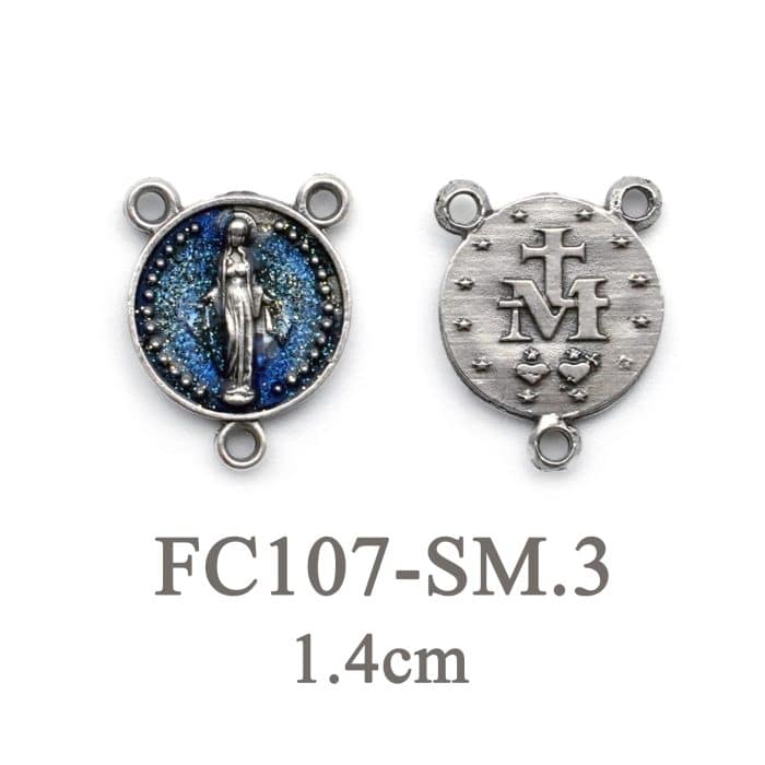 DIY三通-圣母显灵-锌合金-1.4cm Catholic religious art