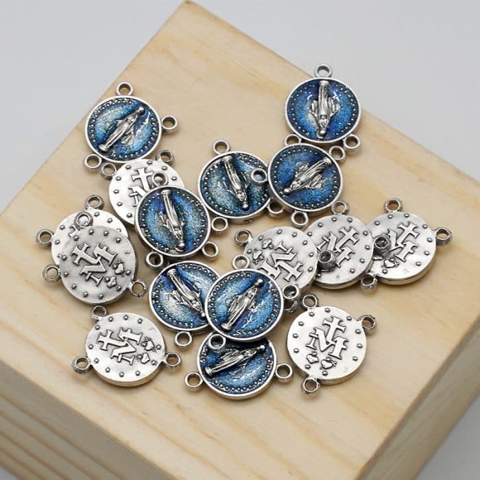 DIY三通-圣母显灵-锌合金-1.4cm Catholic religious art