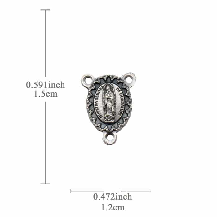 DIY三通-瓜达卢佩-带花边-锌合金-1.0cm Catholic religious art