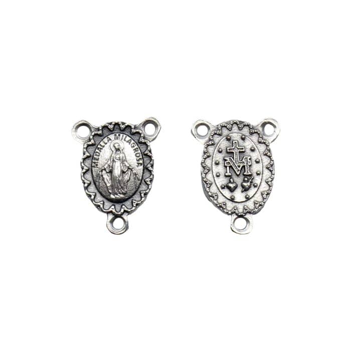 DIY三通-圣母显灵-带花边-锌合金-1.0cm Catholic religious art