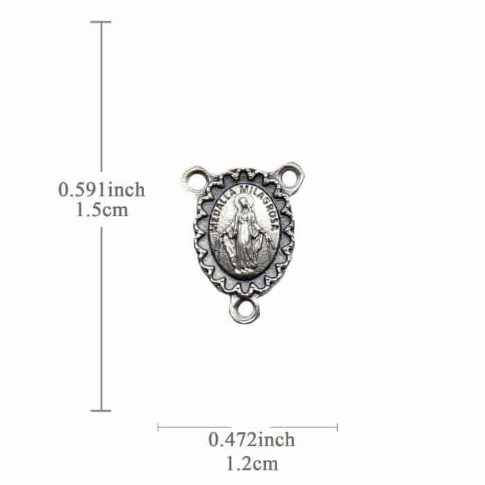 DIY三通-圣母显灵-带花边-锌合金-1.0cm Catholic religious art