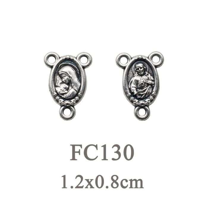 DIY三通-带玫瑰花-锌合金-1.0cm Catholic religious art