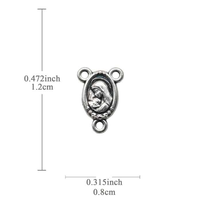 DIY三通-带玫瑰花-锌合金-1.0cm Catholic religious art