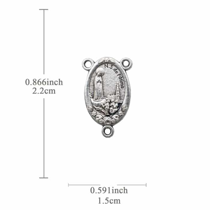 DIY三通-法蒂玛+耶稣圣心-锌合金-2.0cm Catholic religious art