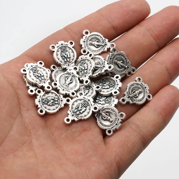 DIY三通-圣母显灵-椭圆异形设计-锌合金-1.0cm Catholic religious art