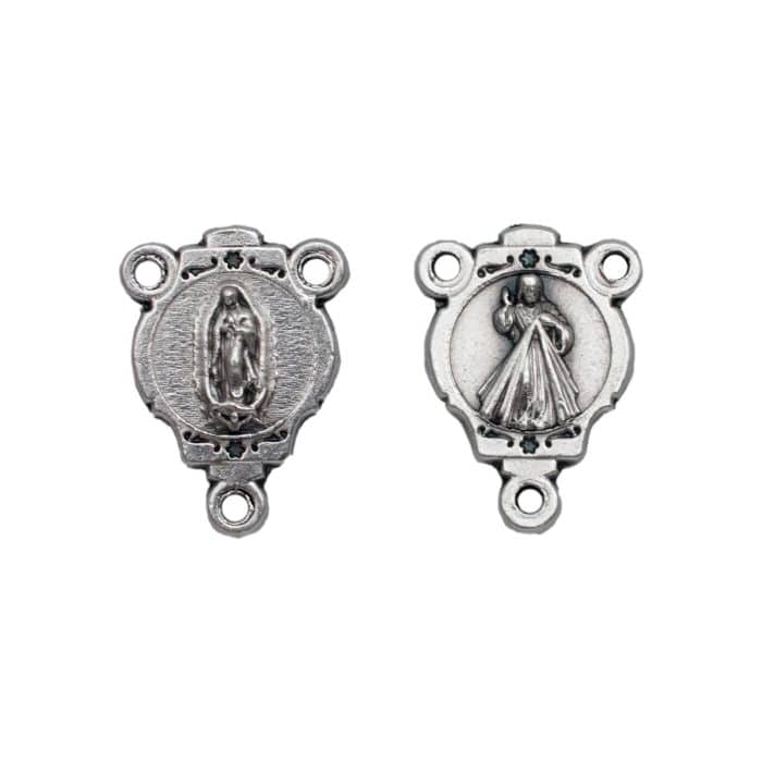 DIY三通-上主慈悲+瓜达卢佩-椭圆异形设计-锌合金-1.0cm Catholic religious art