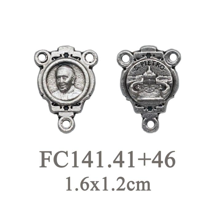 DIY三通-方济各+伯多禄广场-椭圆异形设计-锌合金-1.0cm Catholic religious art