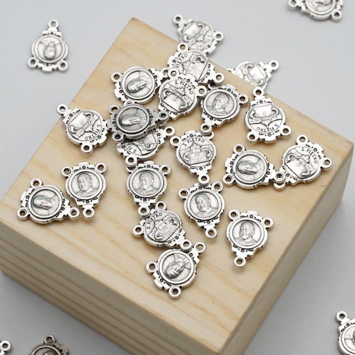 DIY三通-方济各+伯多禄广场-椭圆异形设计-锌合金-1.0cm Catholic religious art