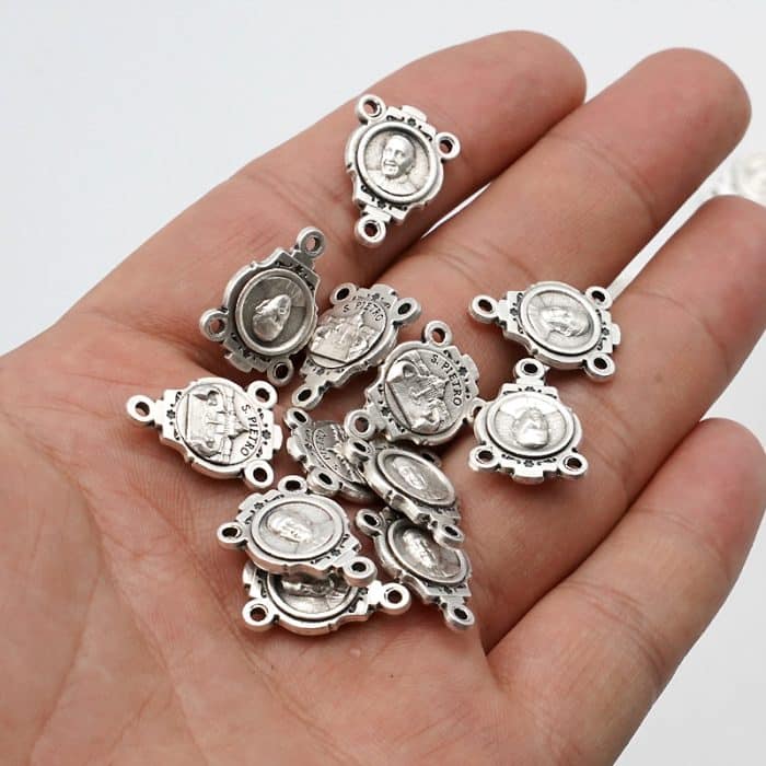 DIY三通-方济各+伯多禄广场-椭圆异形设计-锌合金-1.0cm Catholic religious art