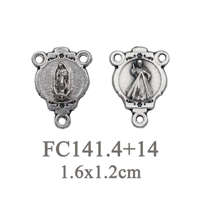 DIY三通-上主慈悲+瓜达卢佩-椭圆异形设计-锌合金-1.0cm Catholic religious art