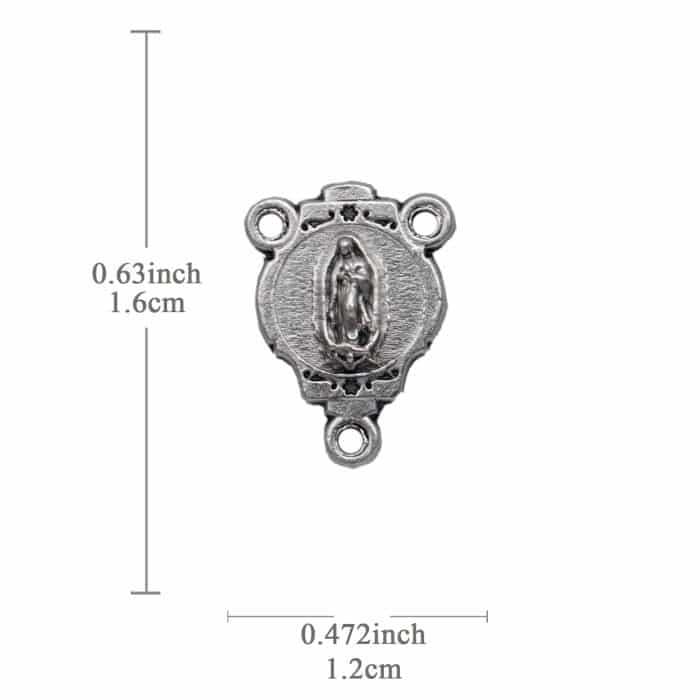 DIY三通-上主慈悲+瓜达卢佩-椭圆异形设计-锌合金-1.0cm Catholic religious art