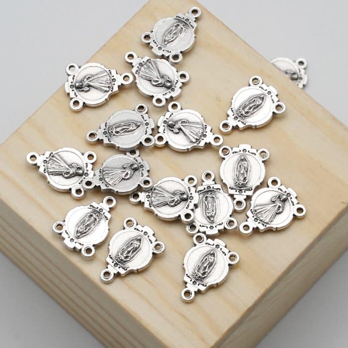 DIY三通-上主慈悲+瓜达卢佩-椭圆异形设计-锌合金-1.0cm Catholic religious art