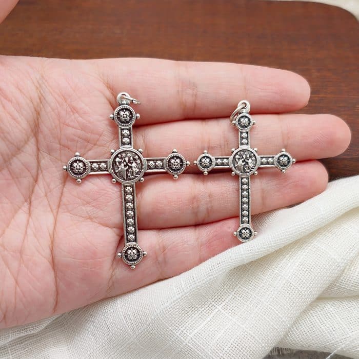 DIY十字架-加冕-锌合金-5cm Catholic religious art