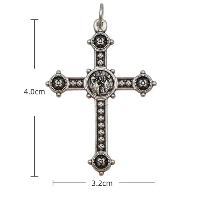 DIY十字架-加冕-锌合金-4cm Catholic religious art