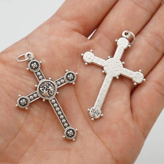 DIY十字架-加冕-锌合金-4cm Catholic religious art