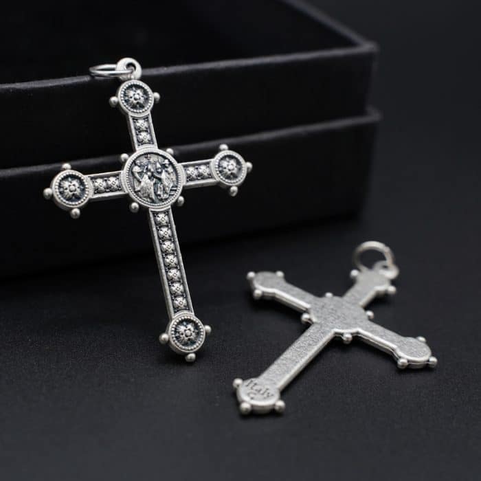 DIY十字架-加冕-锌合金-4cm Catholic religious art