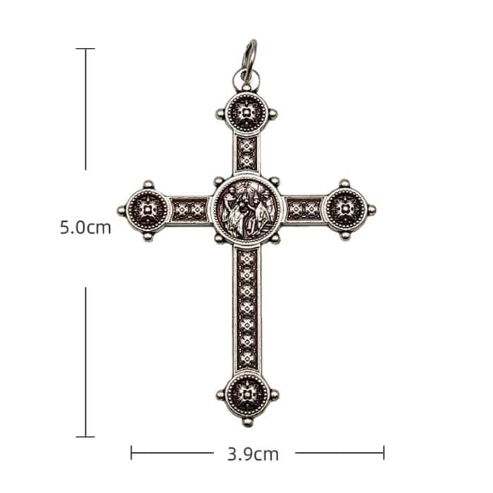 DIY十字架-加冕-锌合金-5cm Catholic religious art