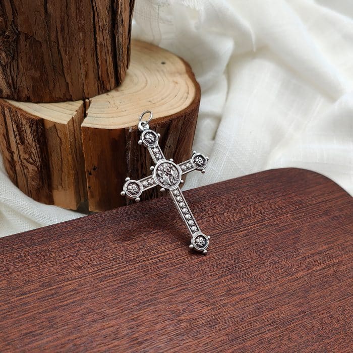 DIY十字架-加冕-锌合金-5cm Catholic religious art