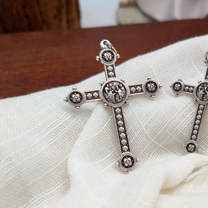 DIY十字架-加冕-锌合金-5cm Catholic religious art