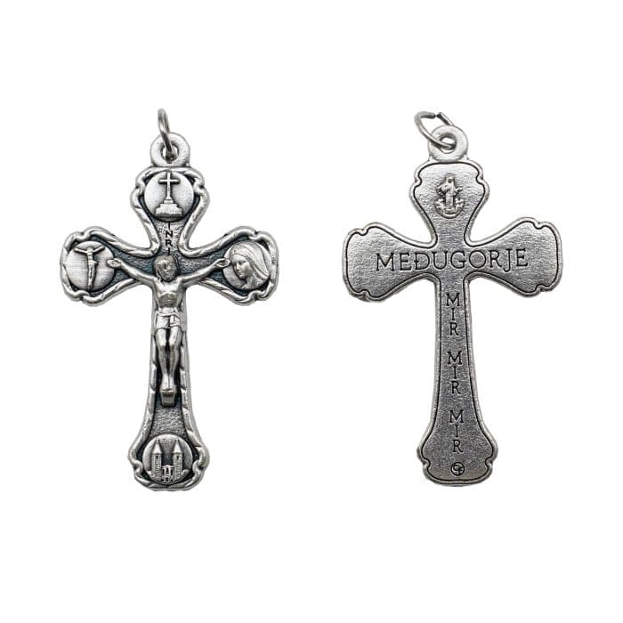 DIY十字架-默主哥耶和平-锌合金-3.9x2.7cm Catholic religious art