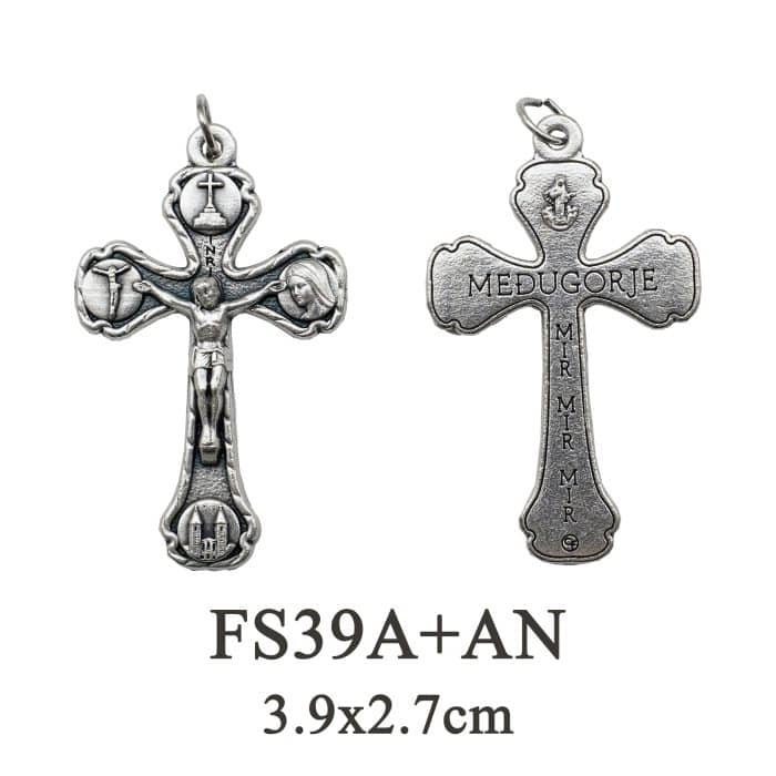 DIY十字架-默主哥耶和平-锌合金-3.9x2.7cm Catholic religious art